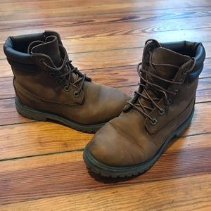 Timberland leather lace up bootie boot